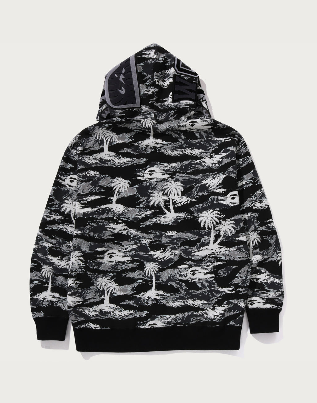 PALM TREE CAMO RELAXED FIT SHARK FULL ZIP HOODIE MENS