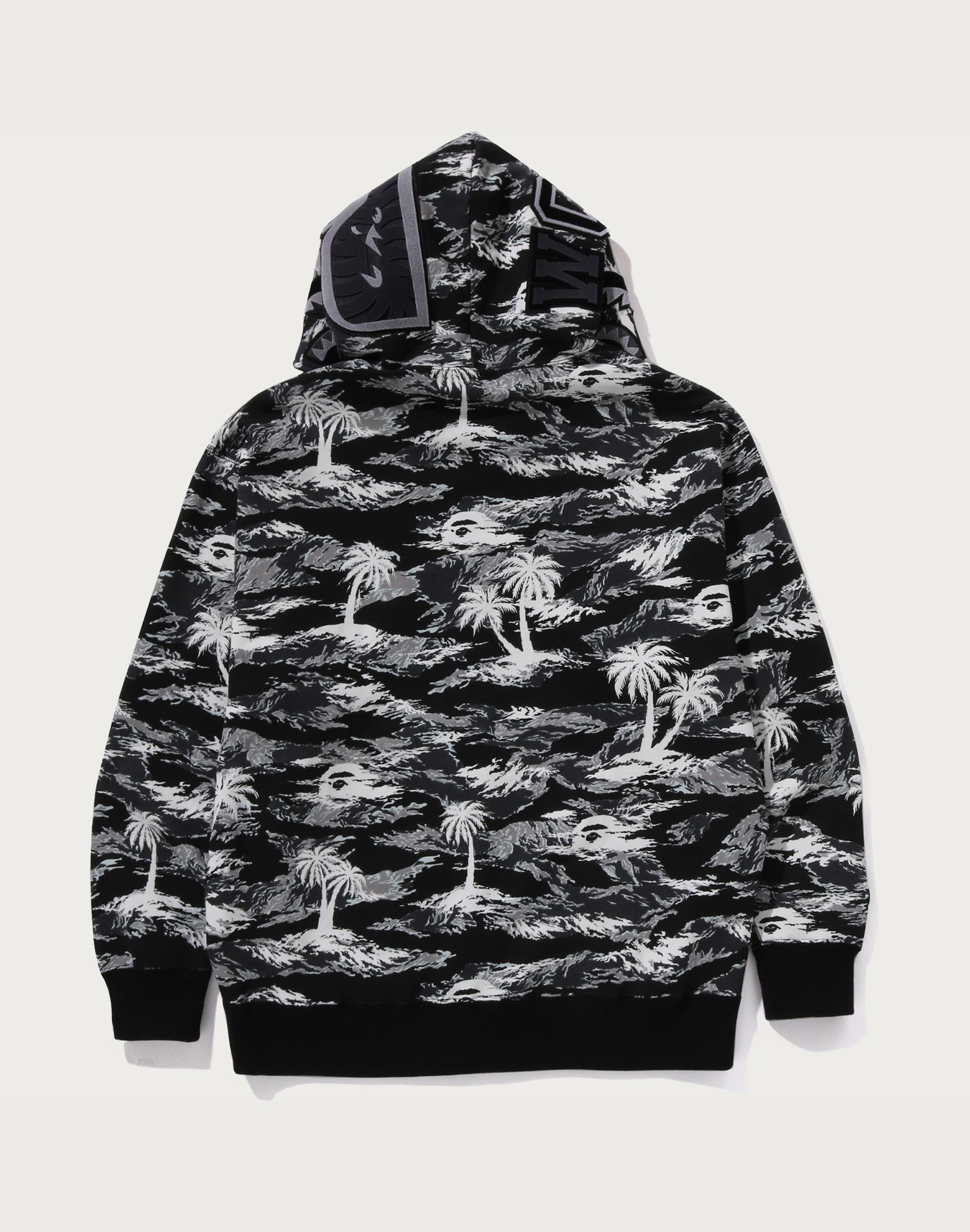 PALM TREE CAMO RELAXED FIT SHARK FULL ZIP HOODIE MENS
