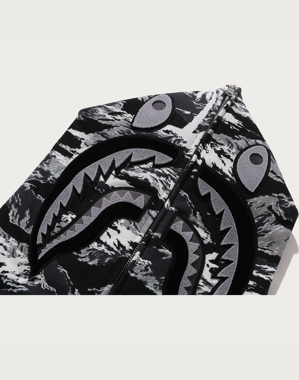 PALM TREE CAMO RELAXED FIT SHARK FULL ZIP HOODIE MENS
