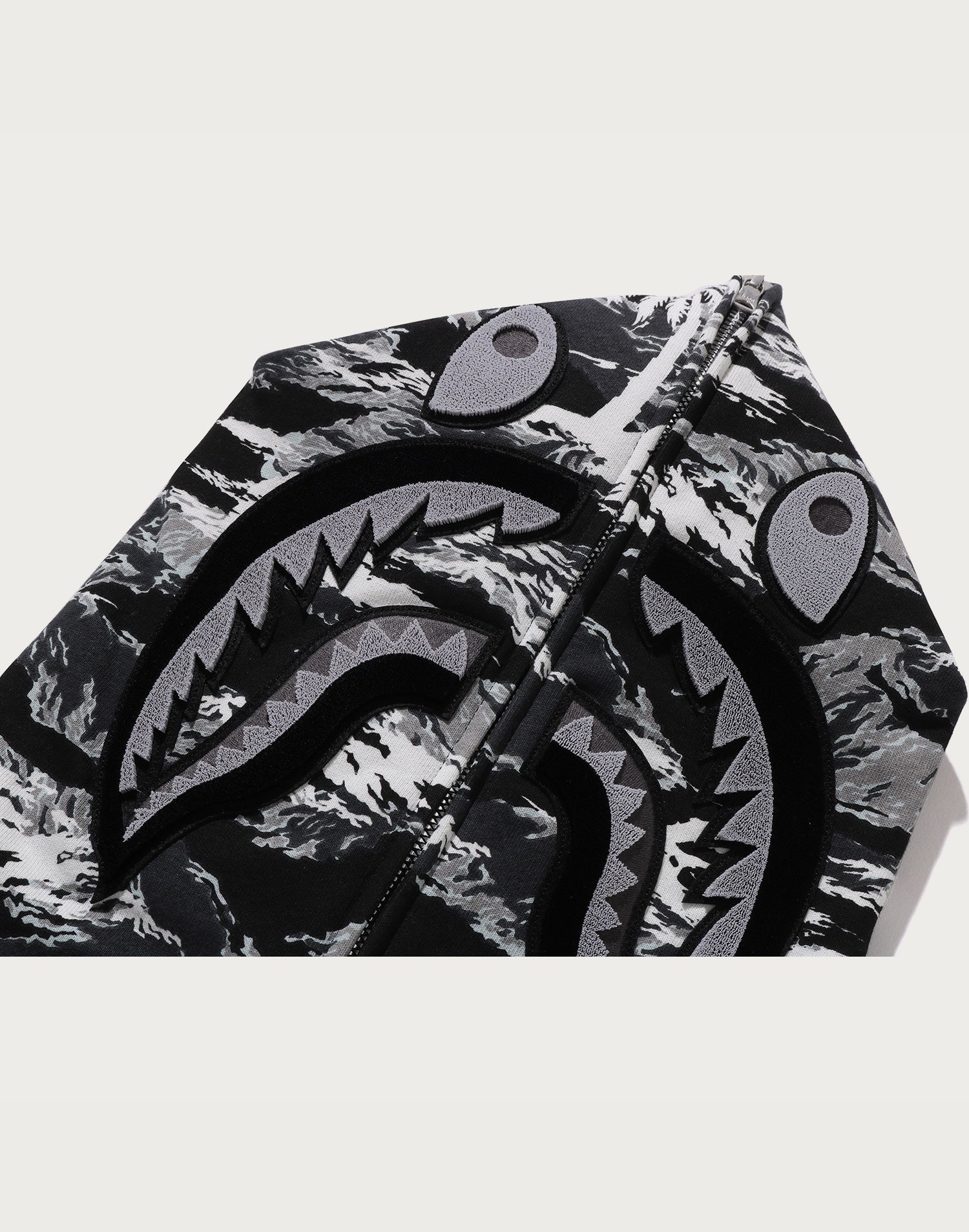 PALM TREE CAMO RELAXED FIT SHARK FULL ZIP HOODIE MENS