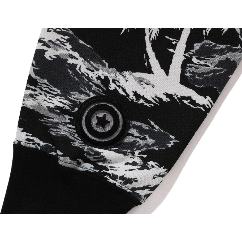 PALM TREE CAMO RELAXED FIT SHARK FULL ZIP HOODIE MENS