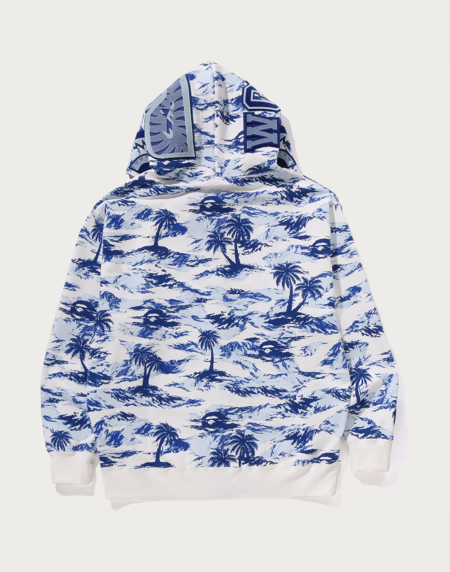 PALM TREE CAMO RELAXED FIT SHARK FULL ZIP HOODIE MENS