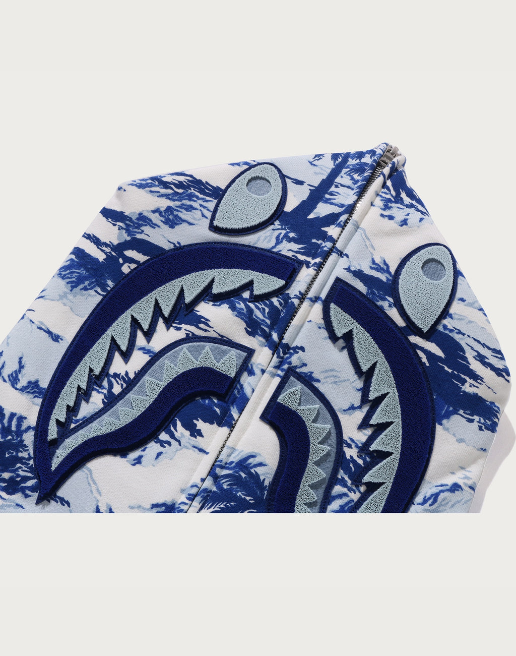 PALM TREE CAMO RELAXED FIT SHARK FULL ZIP HOODIE MENS