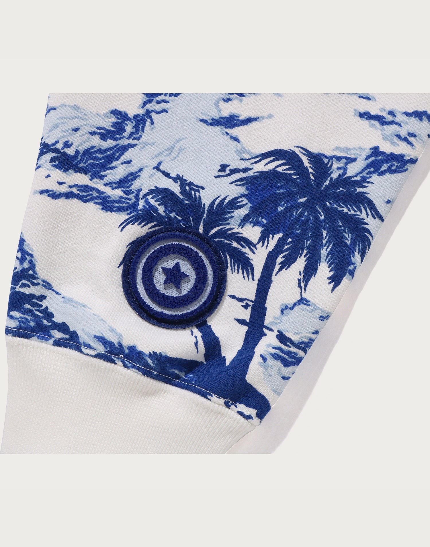 PALM TREE CAMO RELAXED FIT SHARK FULL ZIP HOODIE MENS