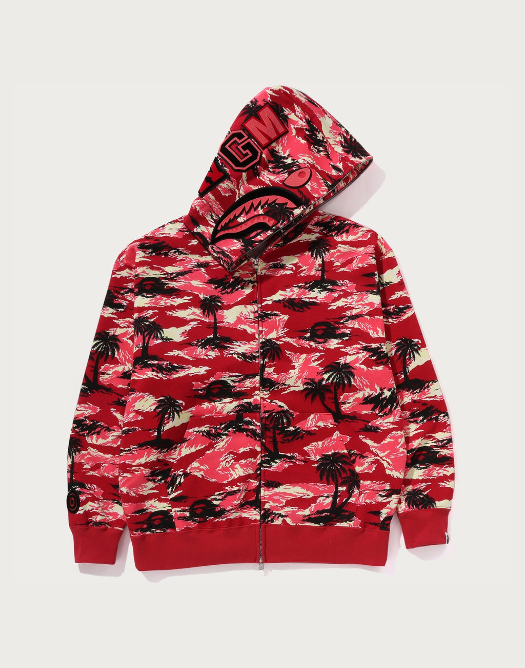 PALM TREE CAMO RELAXED FIT SHARK FULL ZIP HOODIE MENS