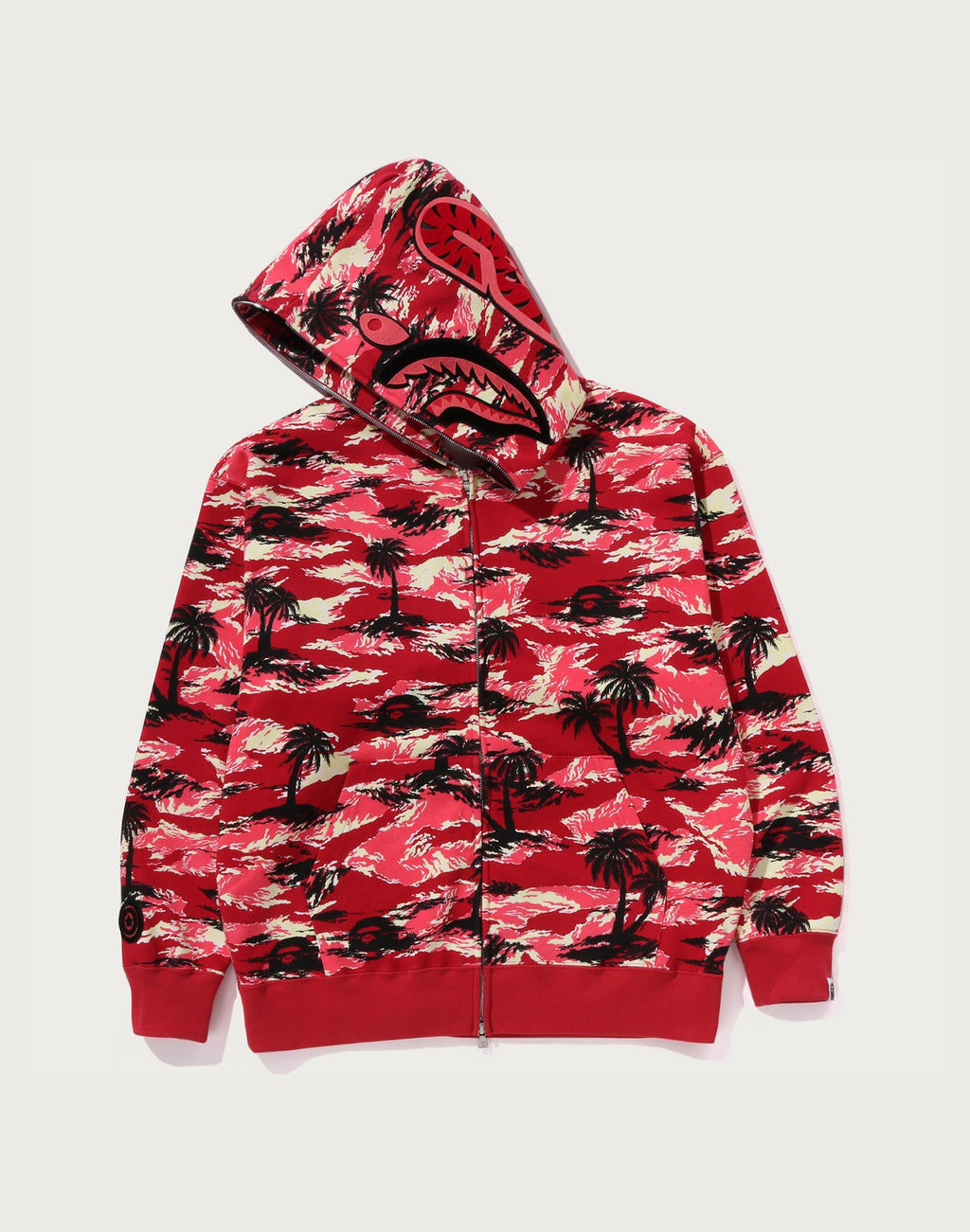 PALM TREE CAMO RELAXED FIT SHARK FULL ZIP HOODIE MENS