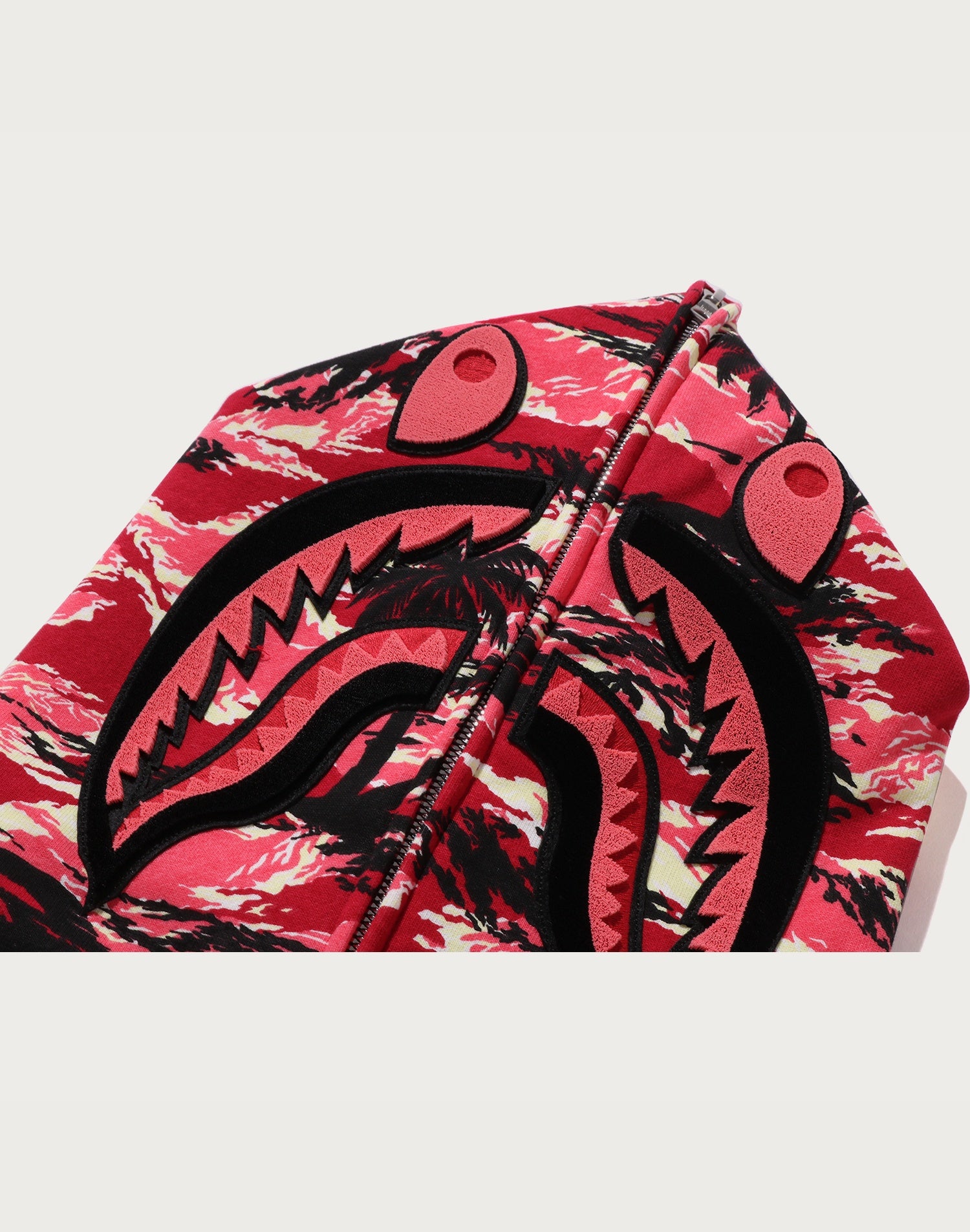 PALM TREE CAMO RELAXED FIT SHARK FULL ZIP HOODIE MENS