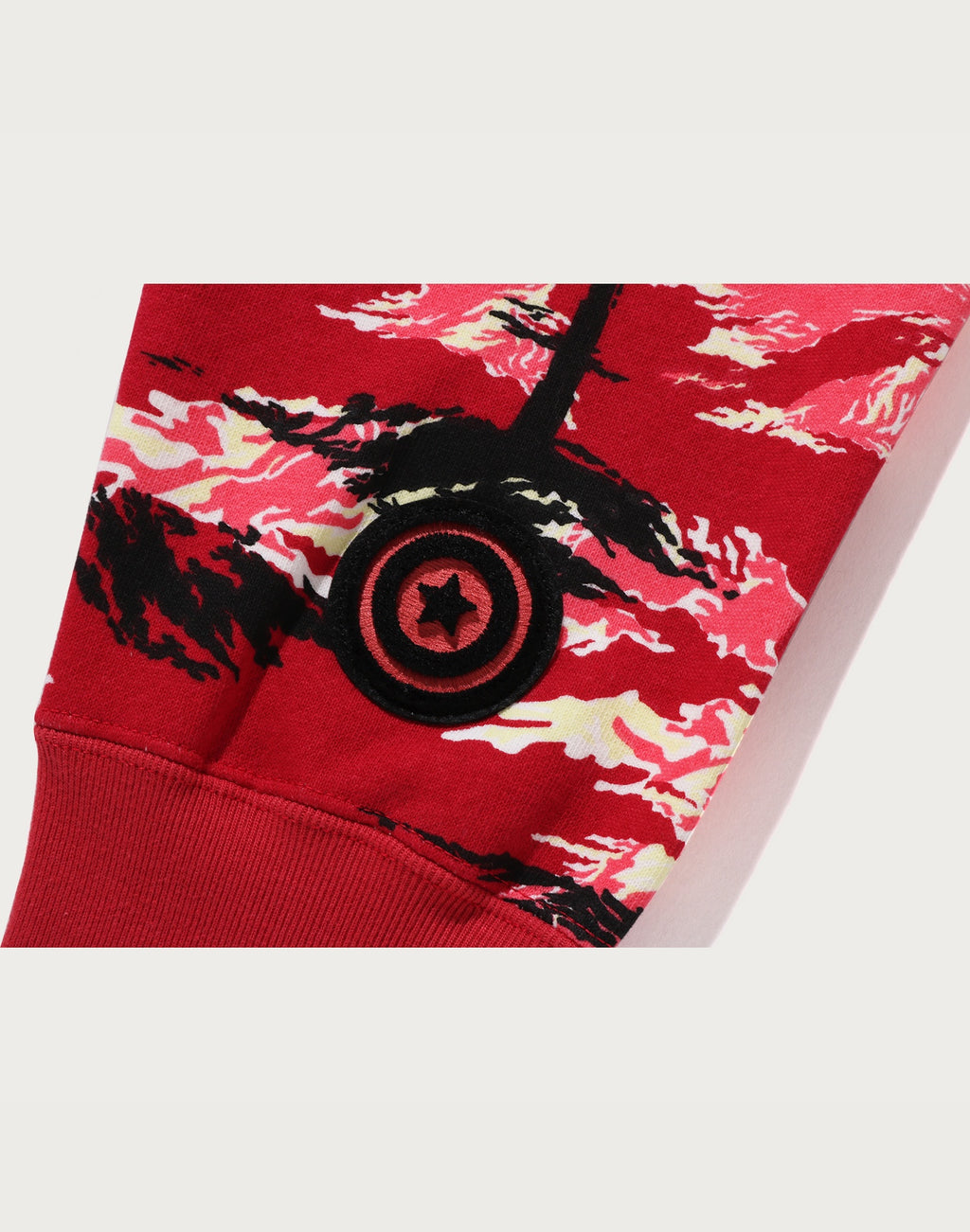 PALM TREE CAMO RELAXED FIT SHARK FULL ZIP HOODIE MENS