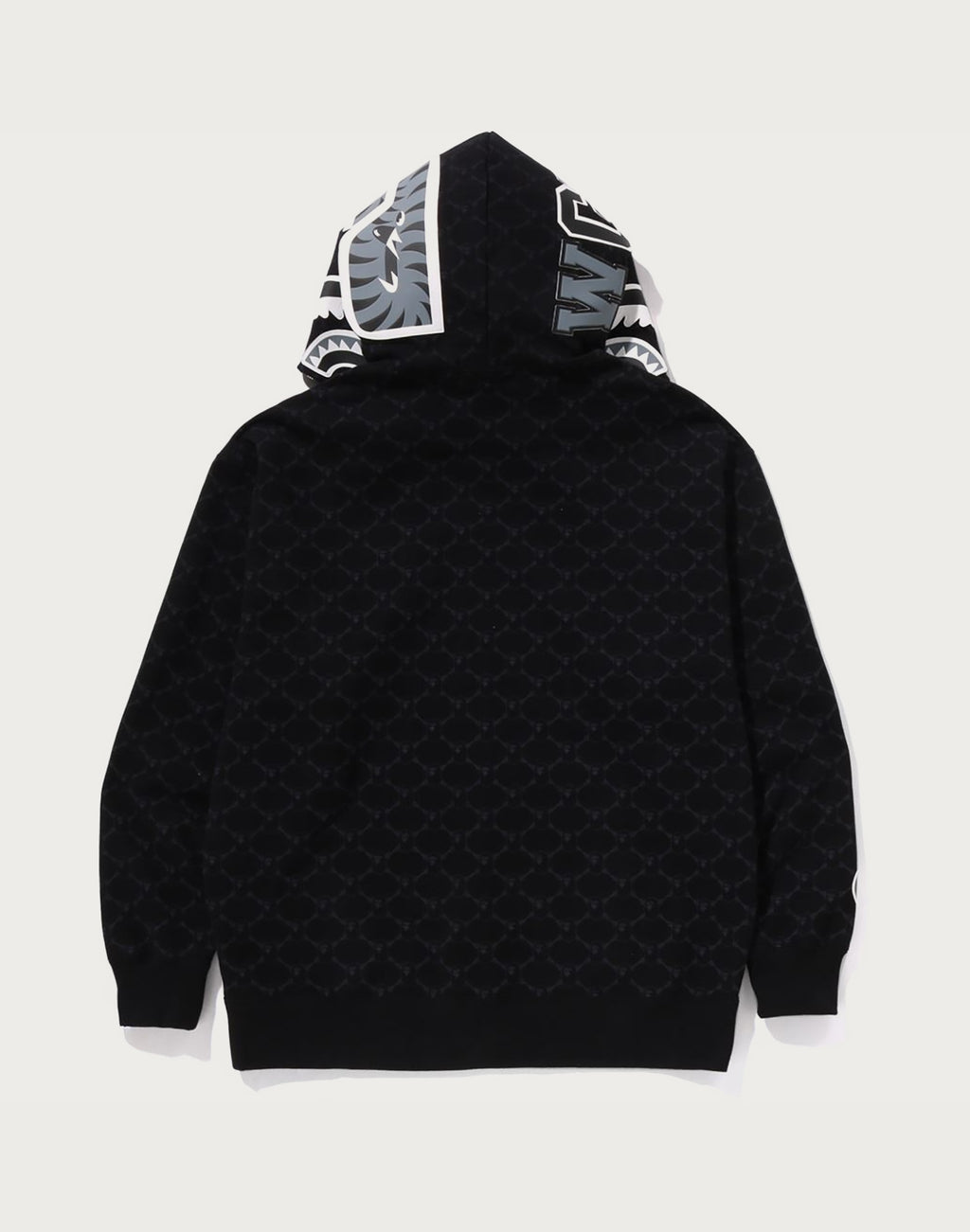 COLLEGE MONOGRAM RELAXED FIT SHARK FULL ZIP HOODIE MENS