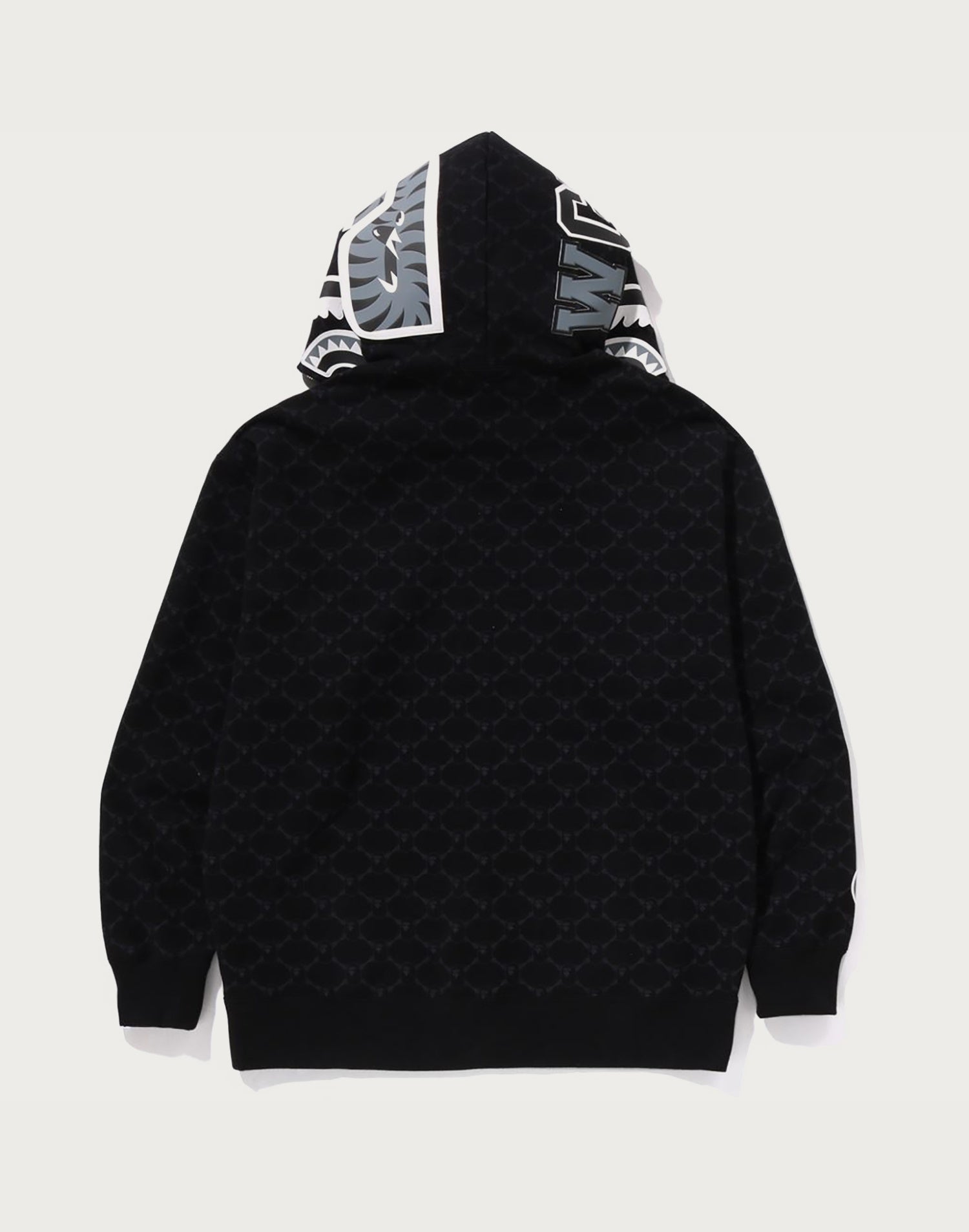 COLLEGE MONOGRAM RELAXED FIT SHARK FULL ZIP HOODIE MENS