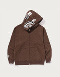 COLLEGE MONOGRAM RELAXED FIT SHARK FULL ZIP HOODIE MENS
