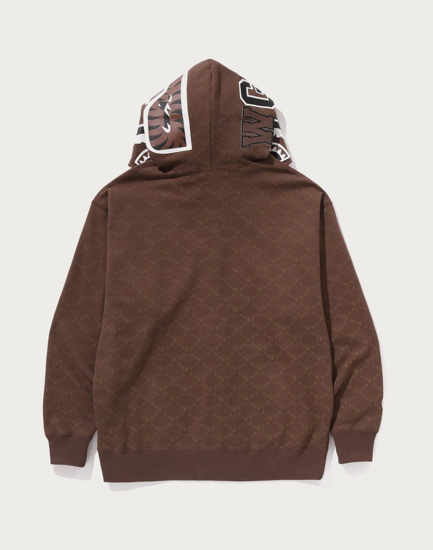 COLLEGE MONOGRAM RELAXED FIT SHARK FULL ZIP HOODIE MENS