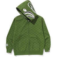 COLLEGE MONOGRAM RELAXED FIT SHARK FULL ZIP HOODIE MENS