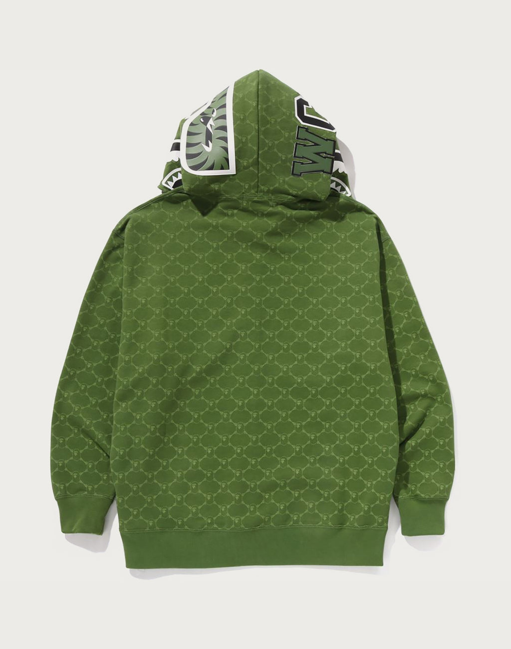 COLLEGE MONOGRAM RELAXED FIT SHARK FULL ZIP HOODIE MENS