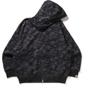 CAMO FAKE PRINT RELAXED FIT SHARK FULL ZIP HOODIE MENS