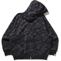 CAMO FAKE PRINT RELAXED FIT SHARK FULL ZIP HOODIE MENS
