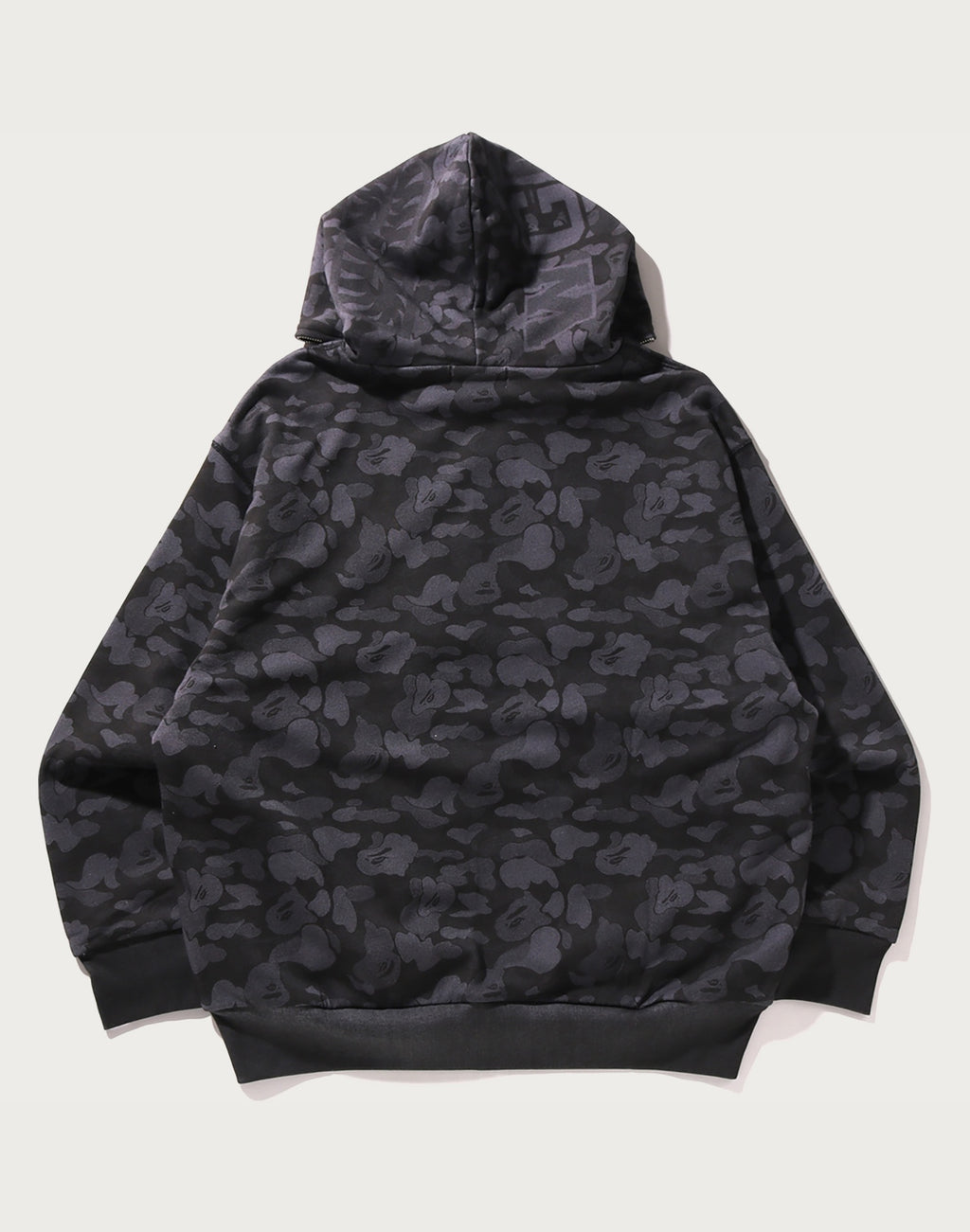 CAMO FAKE PRINT RELAXED FIT SHARK FULL ZIP HOODIE MENS