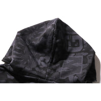 CAMO FAKE PRINT RELAXED FIT SHARK FULL ZIP HOODIE MENS