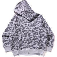 CAMO FAKE PRINT RELAXED FIT SHARK FULL ZIP HOODIE MENS