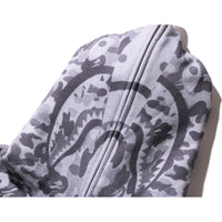 CAMO FAKE PRINT RELAXED FIT SHARK FULL ZIP HOODIE MENS