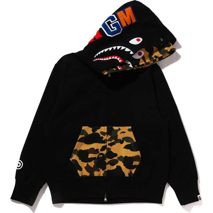 1ST CAMO SHARK FULL ZIP DOUBLE HOODIE LADIES