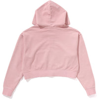 PIGMENT DYED ONE POINT CROPPED ZIP HOODIE LADIES