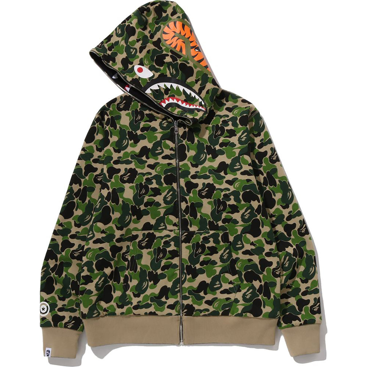 ABC CAMO REVERSIBLE SHARK FULL ZIP HOODIE MENS
