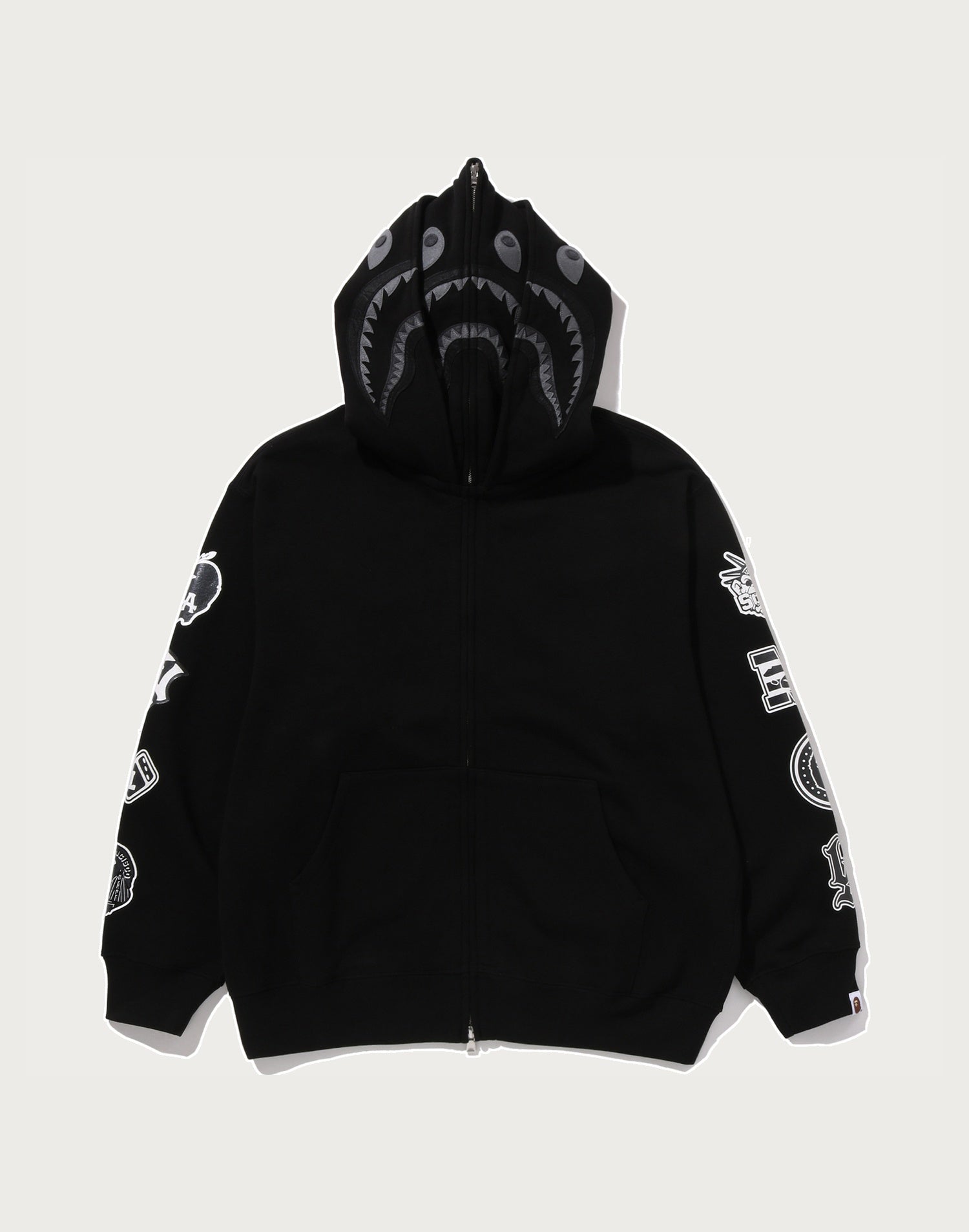 BAPE US BLACK FRIDAY DOUBLE SHARK RELAXED FIT FULL ZIP HOODIE MENS