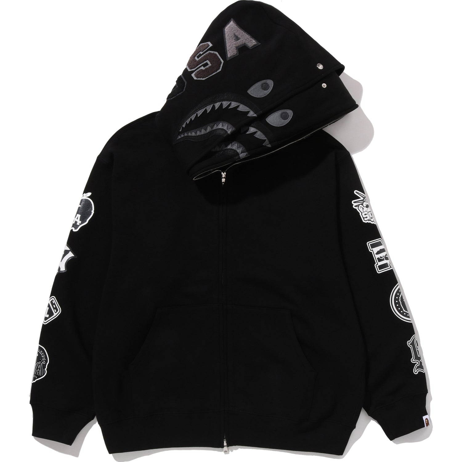 APE BAPE DOUBLE SHARK HOODIE シャークパーカー　M US LIMITED DOUBLE SHARK RELAXED FIT FULL ZIP HOODIE MENS – us.bape.com
