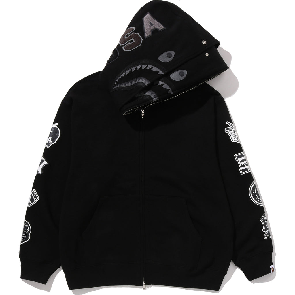 BAPE US BLACK FRIDAY DOUBLE SHARK RELAXED FIT FULL ZIP HOODIE MENS
