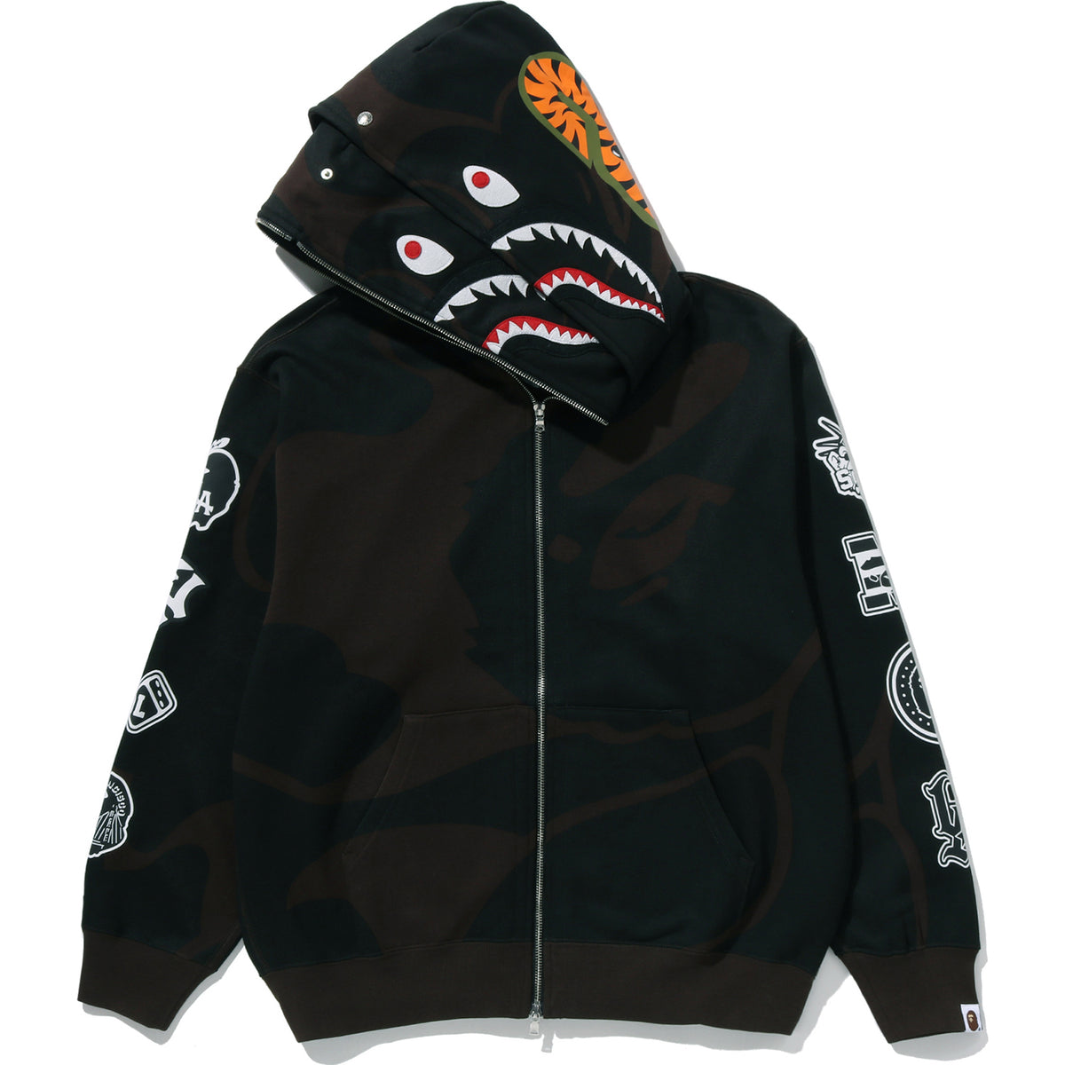 US LIMITED SOLID CAMO DOUBLE SHARK FULL ZIP HOODIE MENS