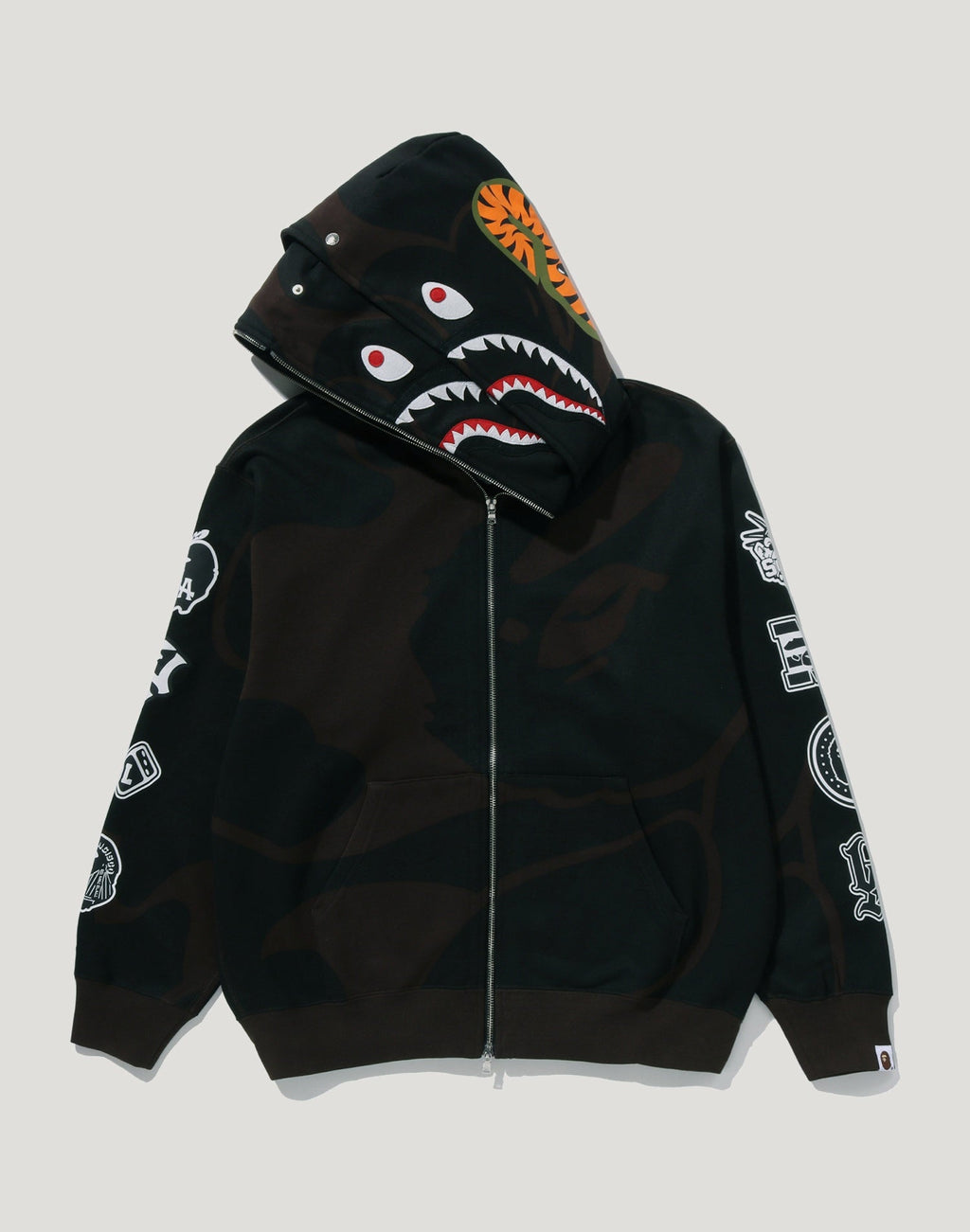BAPE US BLACK FRIDAY SOLID CAMO DOUBLE SHARK FULL ZIP HOODIE MENS