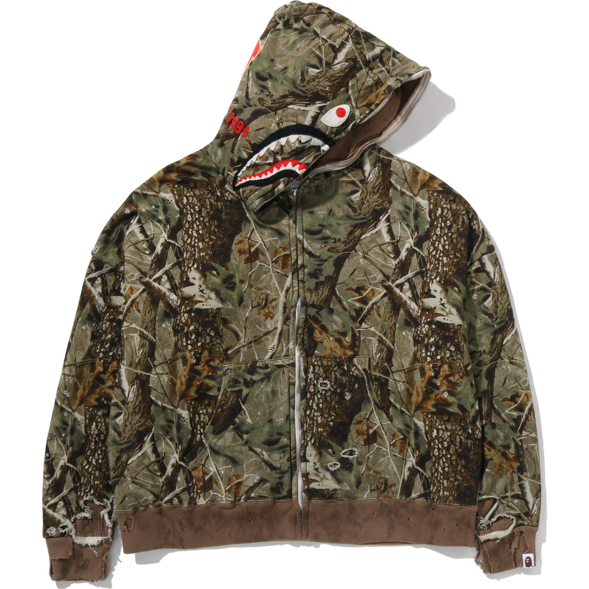 BAPE X SAINT MXXXXXX SHARK FULL ZIP HOOD MENS