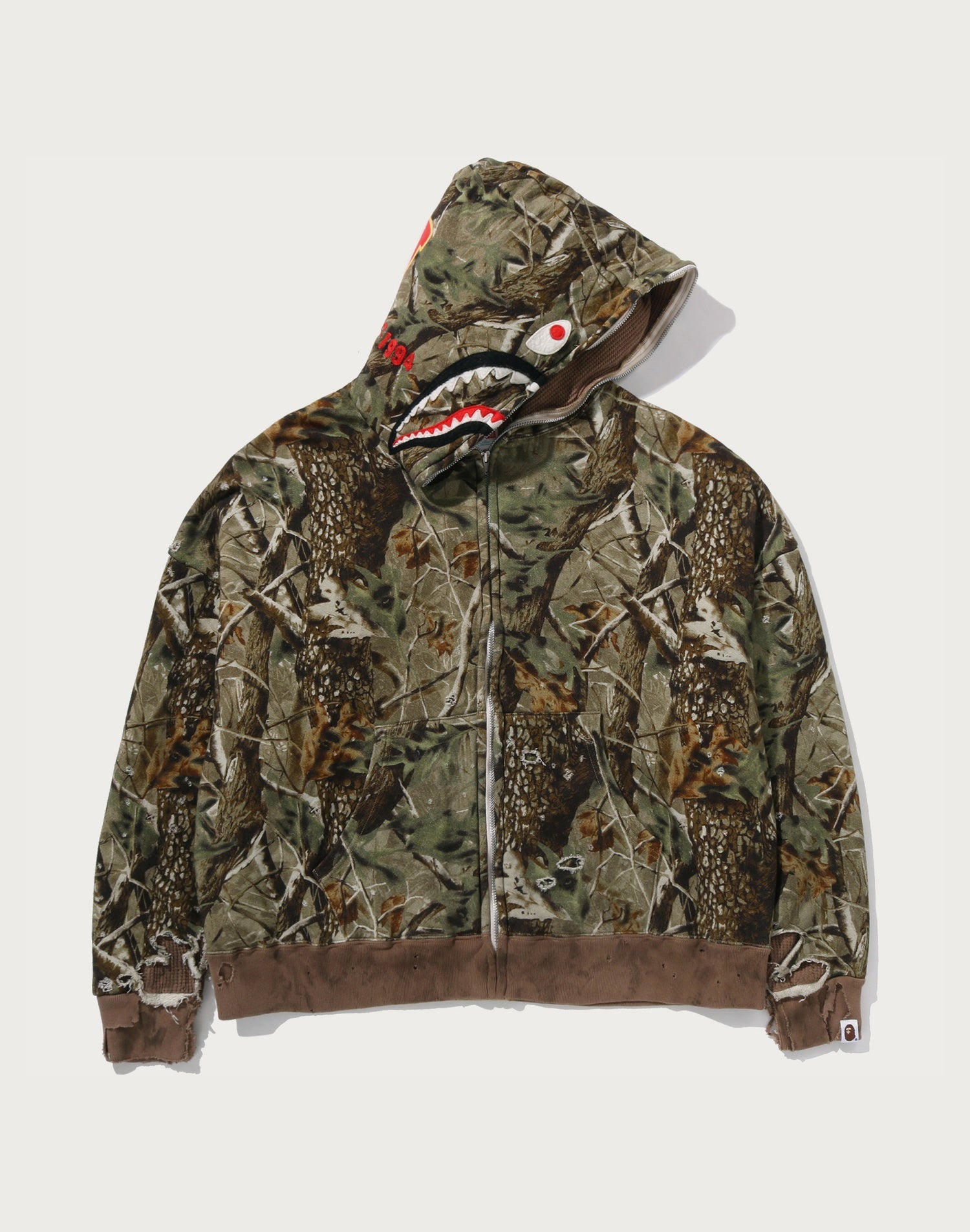 BAPE X SAINT MXXXXXX SHARK FULL ZIP HOOD MENS