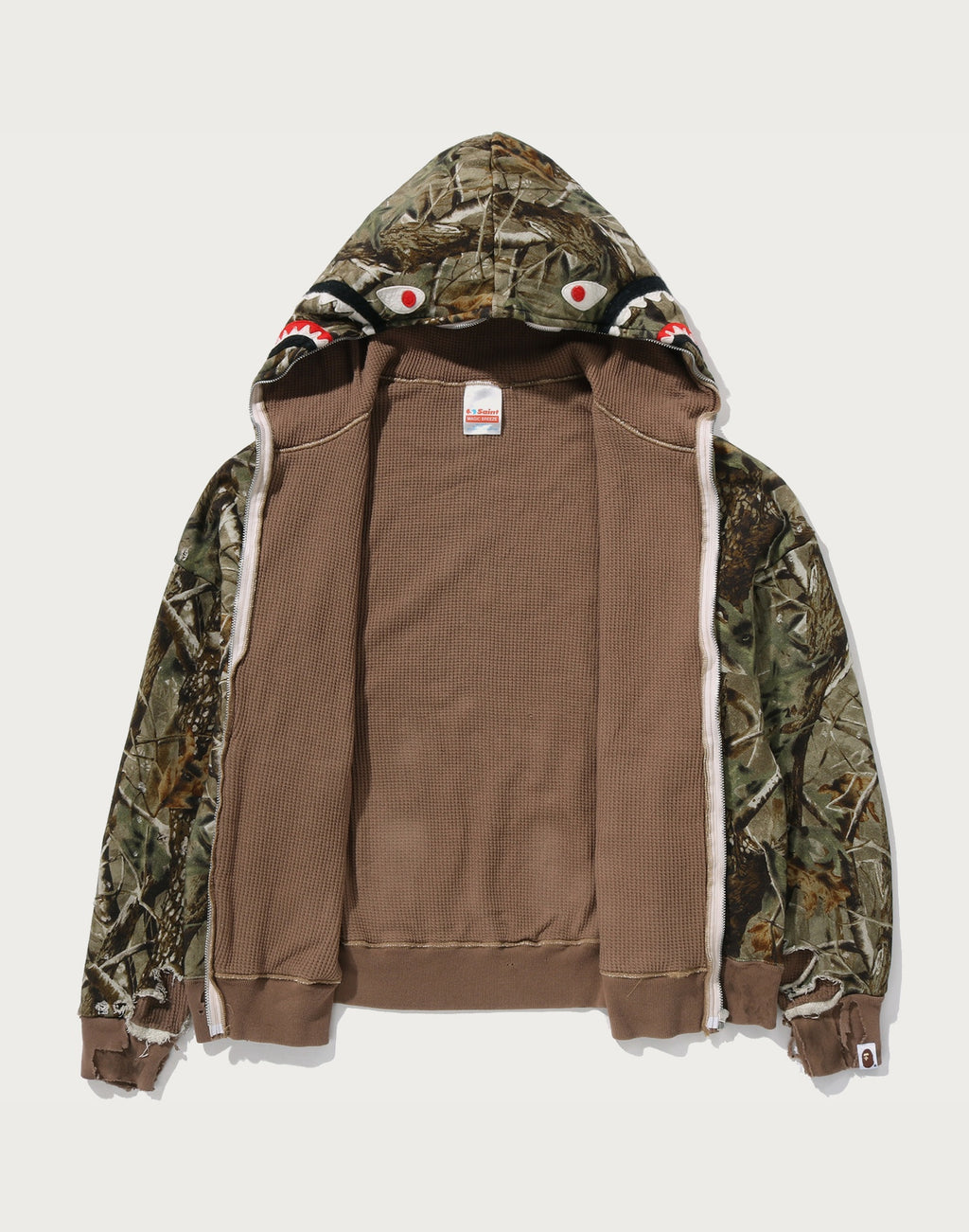 BAPE X SAINT MXXXXXX SHARK FULL ZIP HOOD MENS
