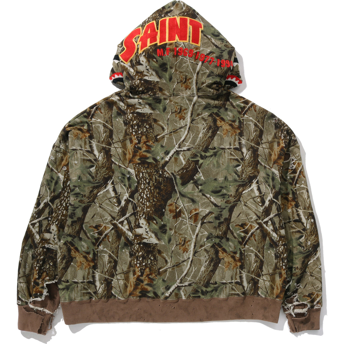 BAPE X SAINT MXXXXXX SHARK FULL ZIP HOOD MENS