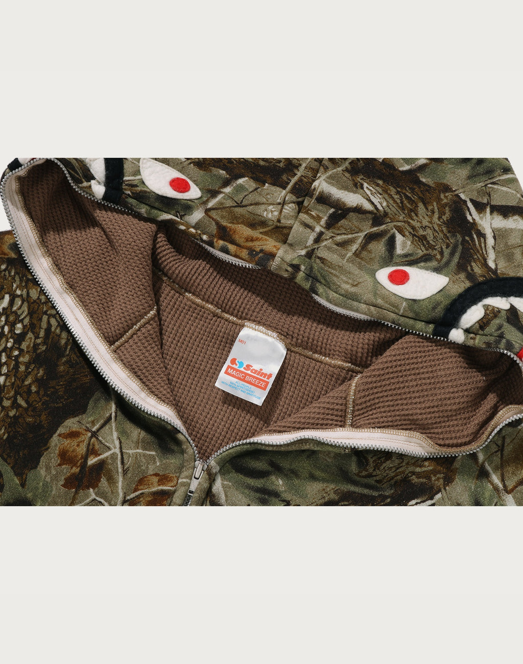 BAPE X SAINT MXXXXXX SHARK FULL ZIP HOOD MENS