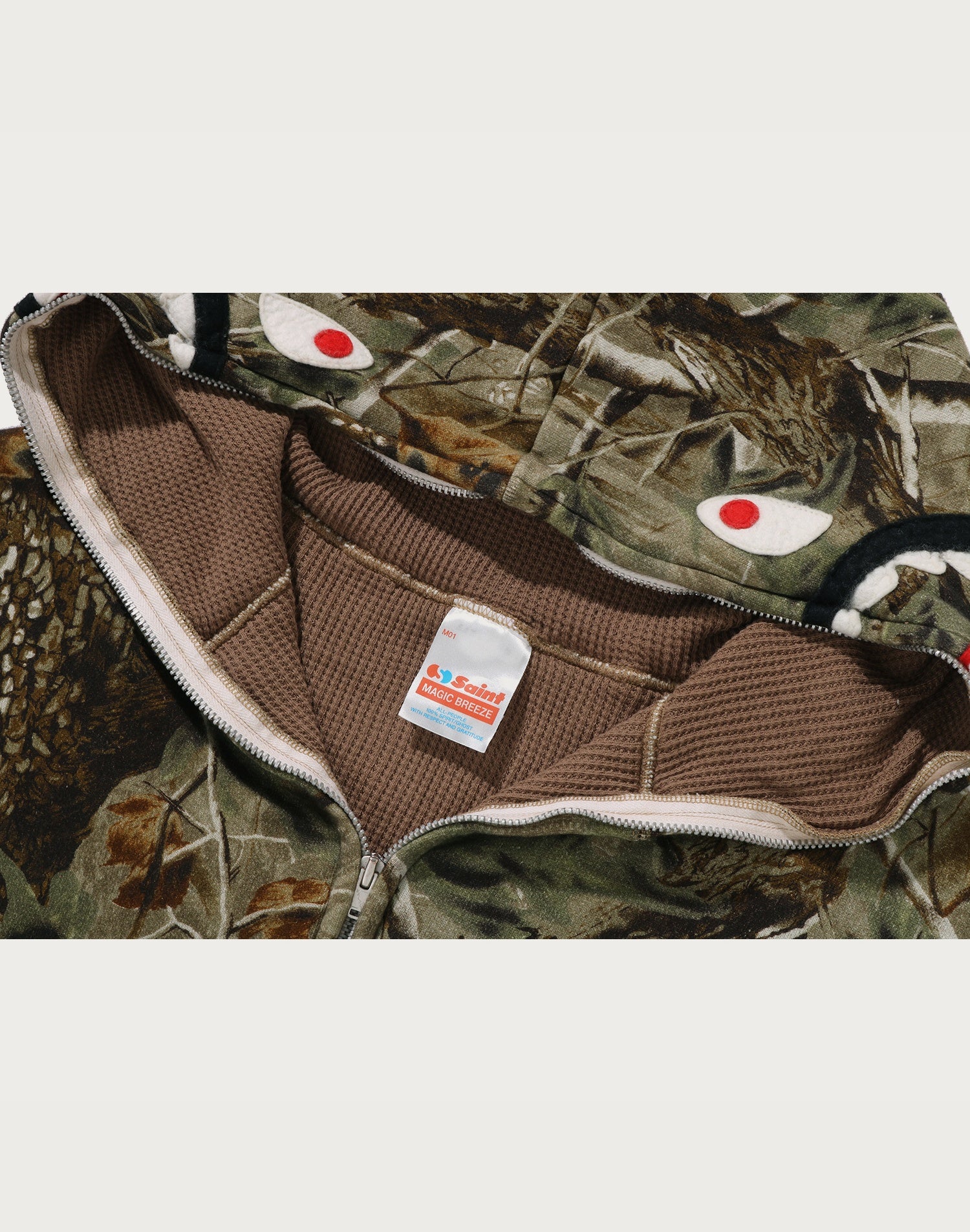 BAPE X SAINT MXXXXXX SHARK FULL ZIP HOOD MENS