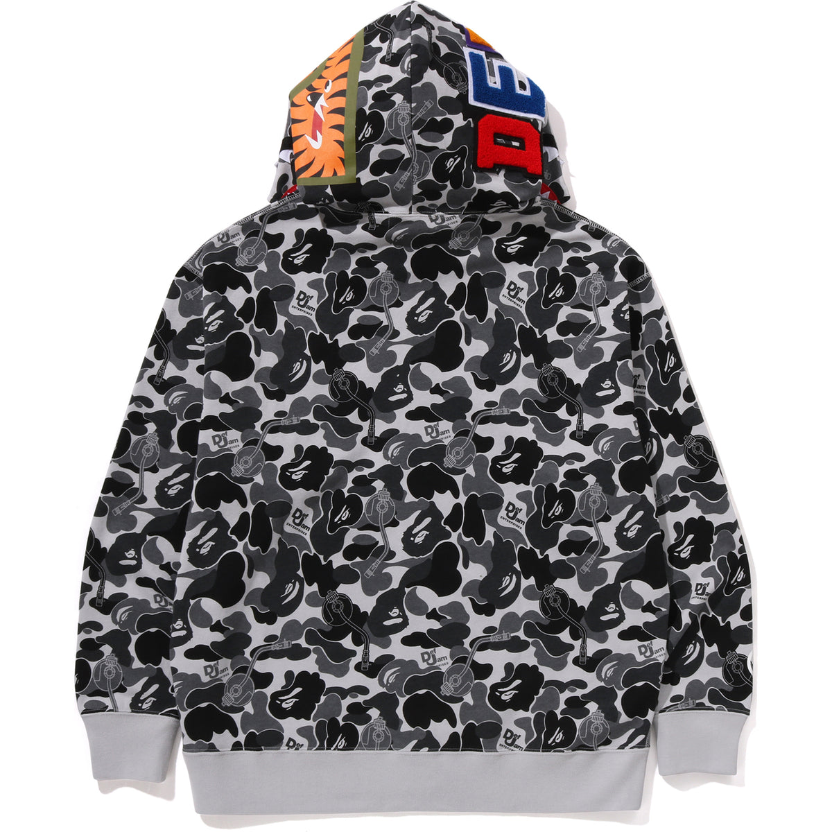 BAPE X DEF JAM CAMO SHARK RELAXED FIT FULL ZIP HOODIE MENS