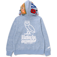 BAPE X OVO NEON 1ST CAMO JACQUARD SHARK FULL ZIP HOODIE MENS