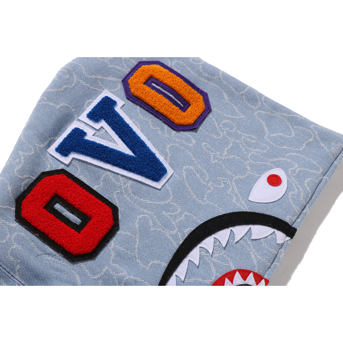 BAPE X OVO NEON 1ST CAMO JACQUARD SHARK FULL ZIP HOODIE MENS