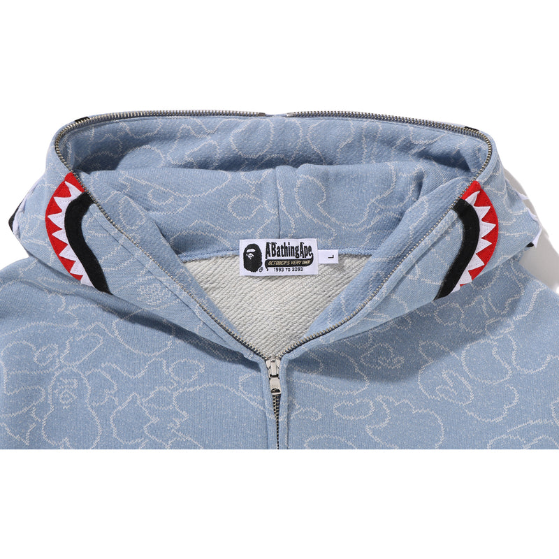 BAPE X OVO NEON 1ST CAMO JACQUARD SHARK FULL ZIP HOODIE MENS