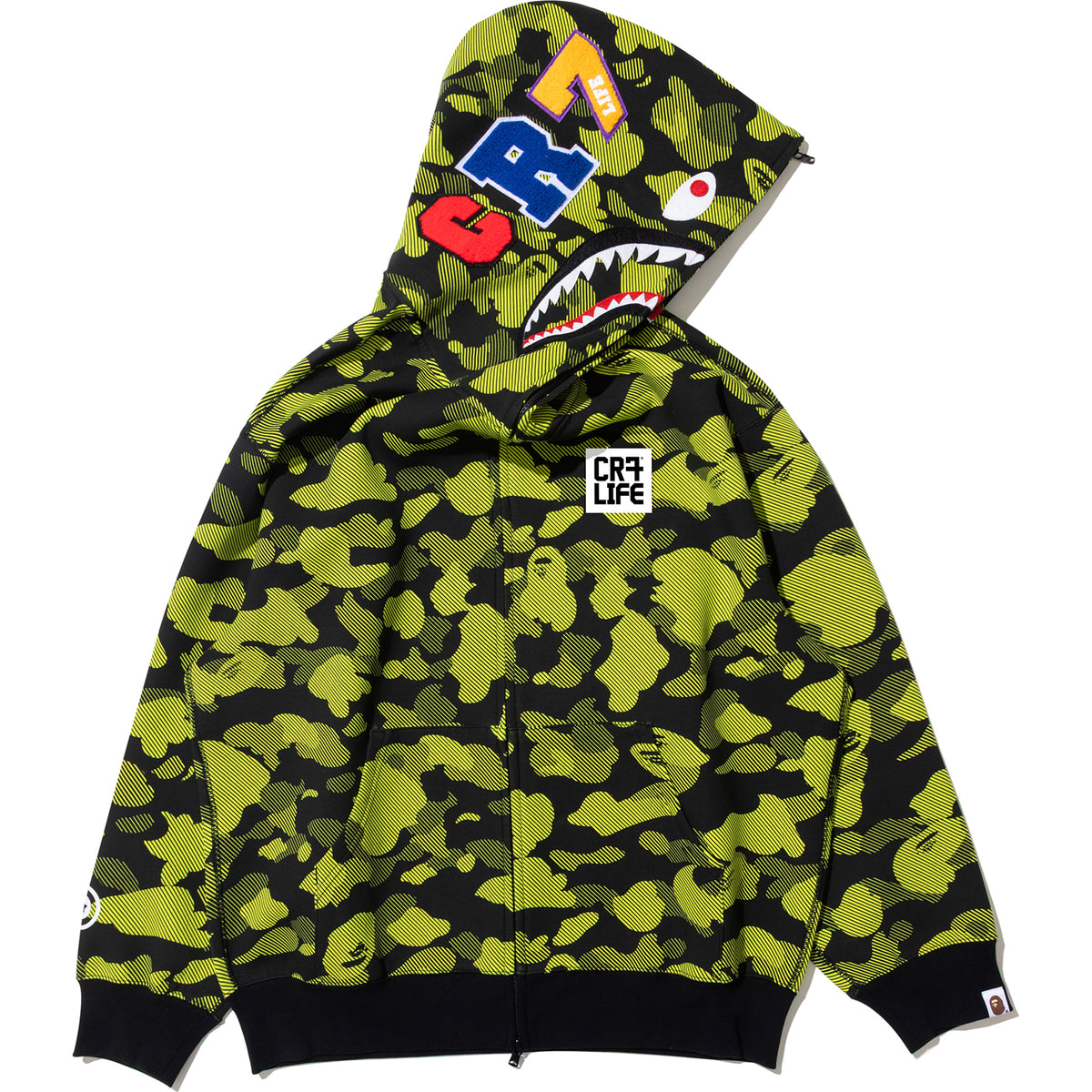 BAPE X CR7 LIFE LOGO RELAXED FIT SHARK FULL ZIP HOODIE M #1 MENS