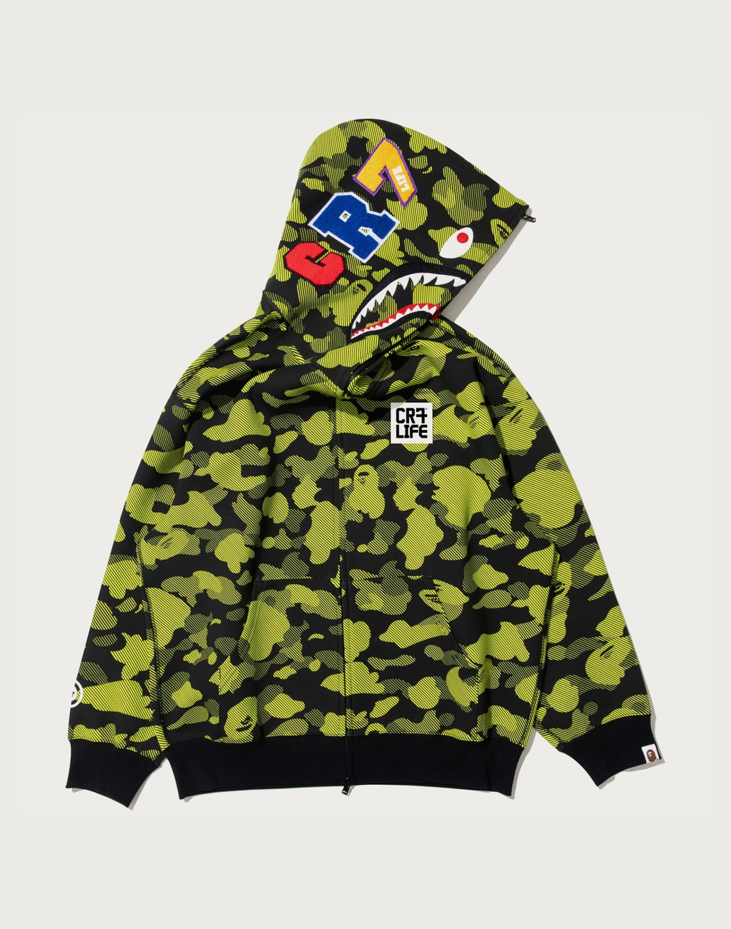 BAPE X CR7 LIFE LOGO RELAXED FIT SHARK FULL ZIP HOODIE M #1 MENS