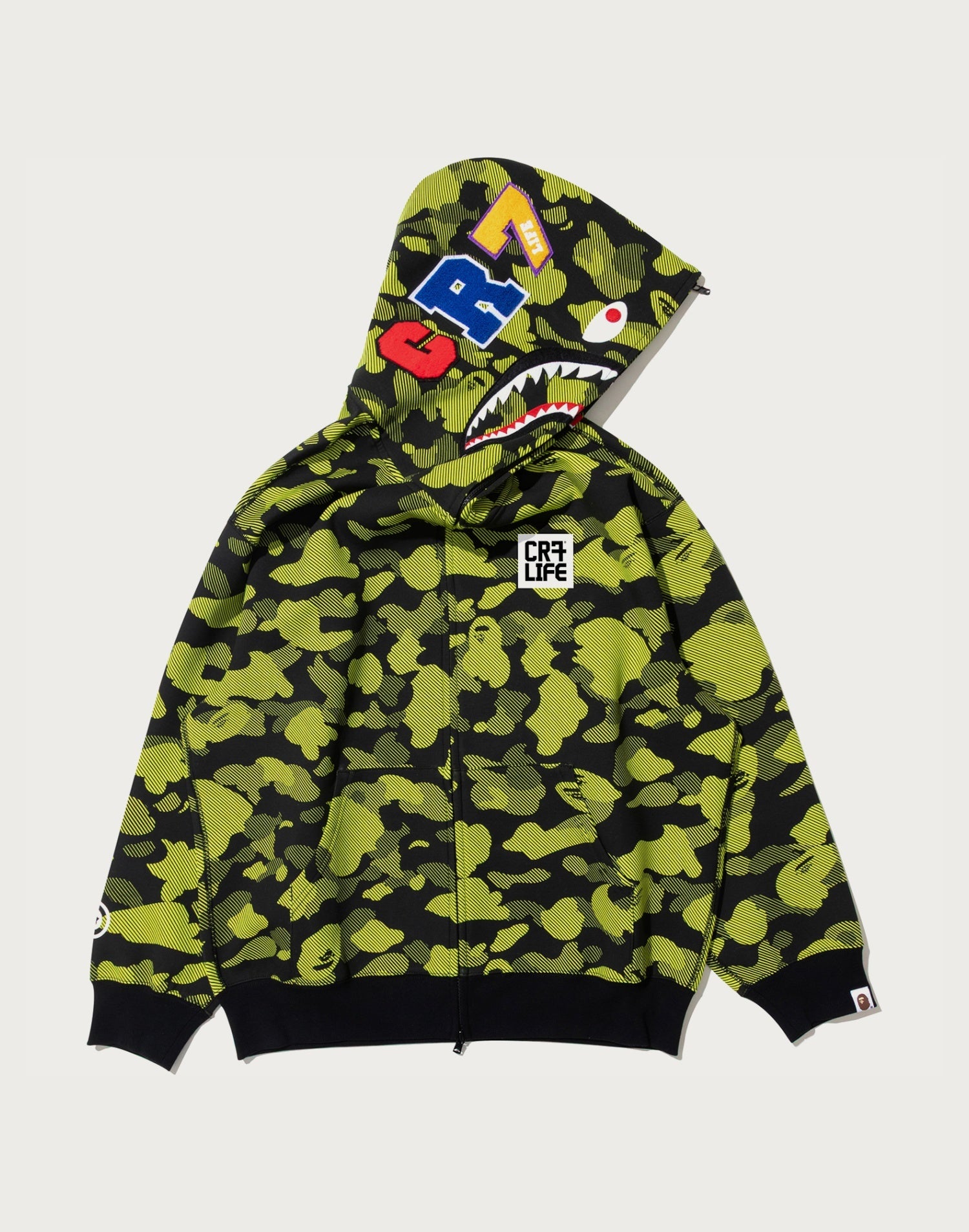 BAPE X CR7 LIFE LOGO RELAXED FIT SHARK FULL ZIP HOODIE M #1 MENS