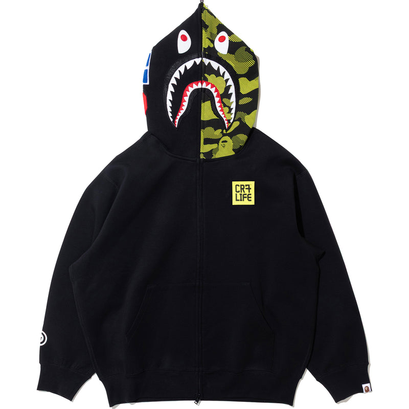 BAPE X CR7 LIFE LOGO RELAXED FIT SHARK FULL ZIP HOODIE #2 MENS