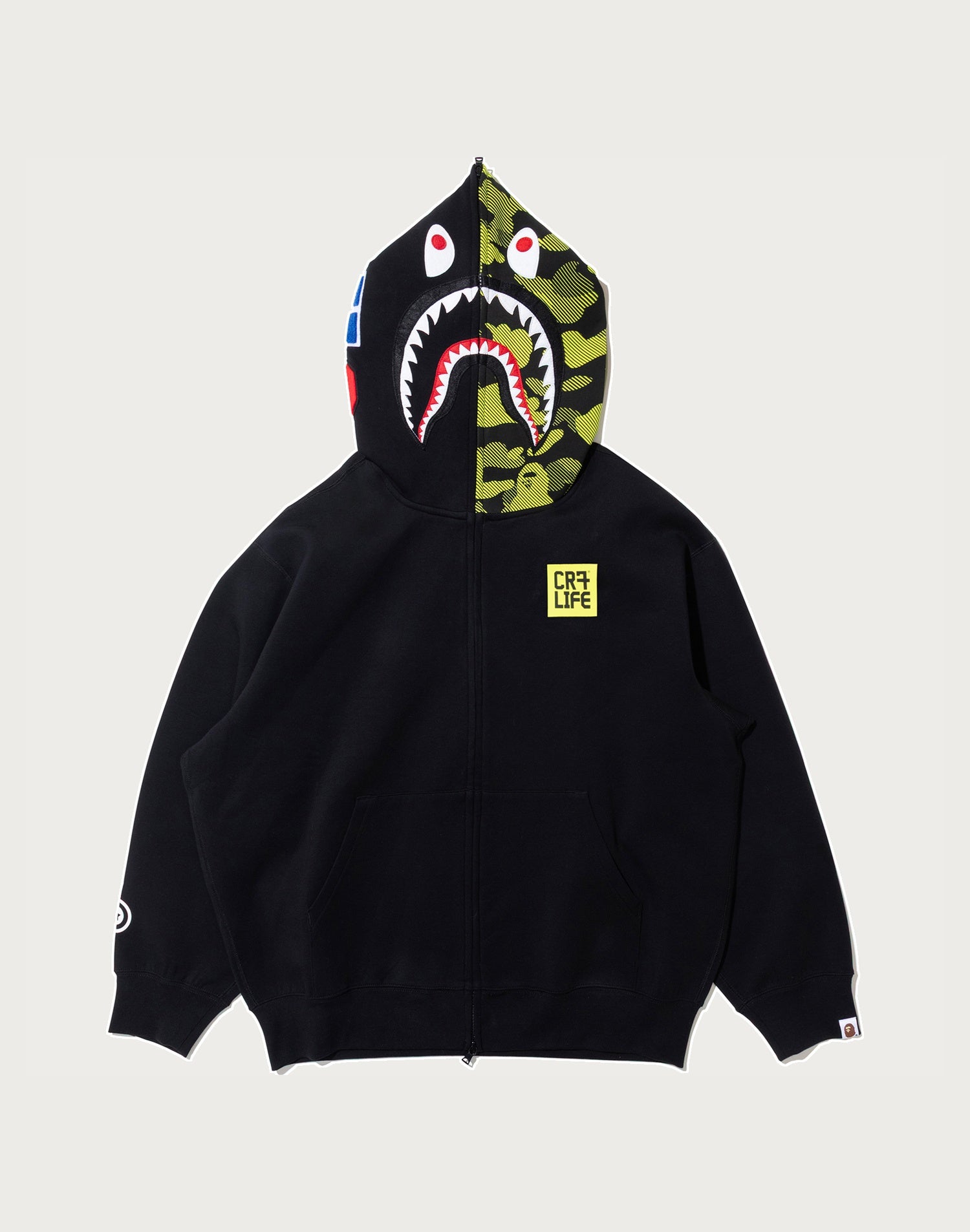 BAPE X CR7 LIFE LOGO RELAXED FIT SHARK FULL ZIP HOODIE #2 MENS