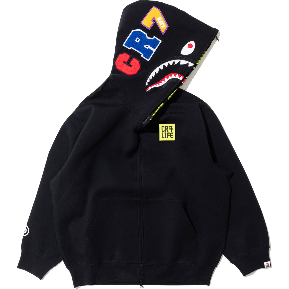 BAPE X CR7 LIFE LOGO RELAXED FIT SHARK FULL ZIP HOODIE #2 MENS