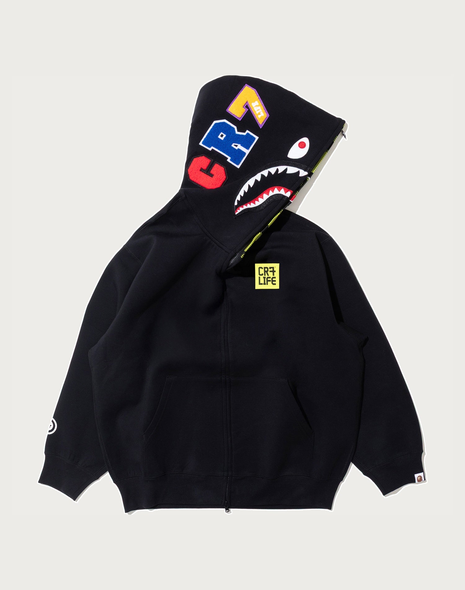 BAPE X CR7 LIFE LOGO RELAXED FIT SHARK FULL ZIP HOODIE #2 MENS