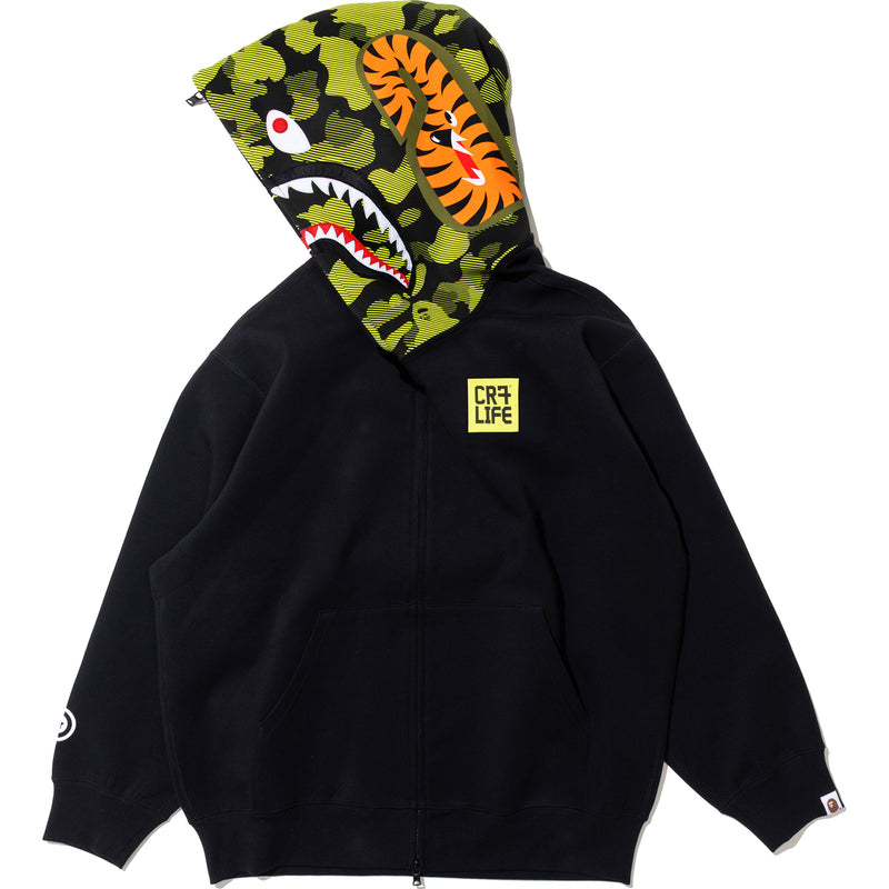 BAPE X CR7 LIFE LOGO RELAXED FIT SHARK FULL ZIP HOODIE #2 MENS